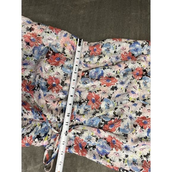 Veronica Beard Dakota Ruched Silk Floral Mini Dress White Multi Sz 6 WornOnTV - Picture 8 of 12